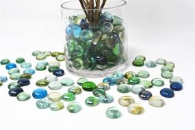 img 2 attached to 🔮 TSY TOOL 3 Lb (Approx 300 Count) 3 Bags Multicolor Glass Gems Pebbles Stones Flat Marbles for Vase Accents and Crafting