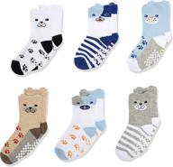 non-slip puppy dog socks for boys - toddler 6 pair pack by jefferies socks logo