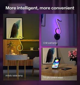 img 1 attached to Enhance Your Desk Décor with JVMU Table-Wall LED-Lamp Bluetooth-Dimmable Desk-Decoration -RGBIC Smart 210 Mode APP + Remote Control for Warm White Nightstand Light; Media Streaming Colorful Cool Lights Decor, Perfect Gift Present with TikTok Compatibility