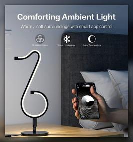 img 3 attached to Enhance Your Desk Décor with JVMU Table-Wall LED-Lamp Bluetooth-Dimmable Desk-Decoration -RGBIC Smart 210 Mode APP + Remote Control for Warm White Nightstand Light; Media Streaming Colorful Cool Lights Decor, Perfect Gift Present with TikTok Compatibility