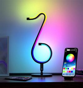 img 4 attached to Enhance Your Desk Décor with JVMU Table-Wall LED-Lamp Bluetooth-Dimmable Desk-Decoration -RGBIC Smart 210 Mode APP + Remote Control for Warm White Nightstand Light; Media Streaming Colorful Cool Lights Decor, Perfect Gift Present with TikTok Compatibility