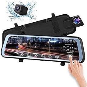 img 2 attached to 📸 CHICOM V21 9.66 inch Mirror Dash Cam: Full-Screen Touch, 1080P Front & Rear Cameras for Full HD Footage, Time-Lapse Photography