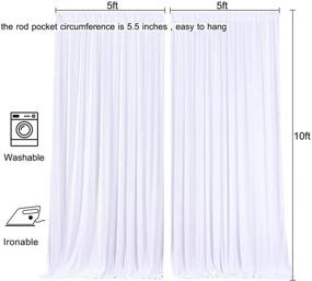 img 1 attached to 📸Высококачественная занавеска без морщин белого цвета размером 10 футов х 10 футов - идеальный фон для свадьбы, дня рождения, baby shower или вечеринки