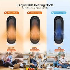 img 3 attached to Efficient Indoor Space Heater: Portable Electric Heater for Large Rooms, 1500W/700W, 3 Modes, 🔥 Fast 3s Heating, Timer, Remote Control, Ceramic Thermostat, Oscillating – Ideal for Rooms, Offices, and Desks
