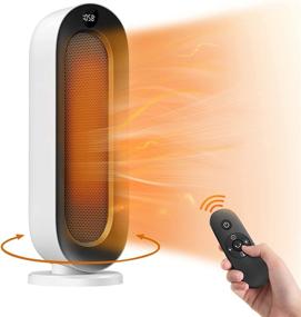 img 4 attached to Efficient Indoor Space Heater: Portable Electric Heater for Large Rooms, 1500W/700W, 3 Modes, 🔥 Fast 3s Heating, Timer, Remote Control, Ceramic Thermostat, Oscillating – Ideal for Rooms, Offices, and Desks