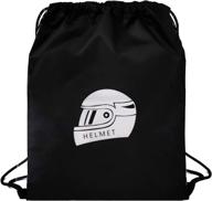 🎒 waterproof oxford cloth kunzite black motorcycle helmet bag for large helmets, welding masks, and riding gear - carrying backpack for bicycle sports universal tool with drawstring logo