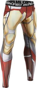 img 2 attached to 👖 Men's Compression Pants: 2 Pocket Iron Man Leggings with 3D Printing