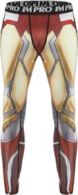 img 3 attached to 👖 Men's Compression Pants: 2 Pocket Iron Man Leggings with 3D Printing