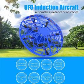 img 2 attached to 🚀 Fun and Exciting Hand Operated Mini Drone for Kids - Perfect Christmas and Birthday Gifts for Boys/Girls Age 6-10! LED UFO Design with 360° Rotation, Infrared Sensor and USB Rechargeable Features, One Key Take Off/Landing Included