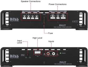 img 2 attached to 🚗 Автомобильный усилитель BOSS Audio Systems R1002 - 2 канала, максимальная мощность 200 Вт, стабильность 4 Ом, класс AB, полный диапазон - идеальное обновление звучания для вашего автомобиля.