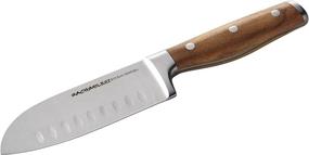 img 1 attached to 🔪 Универсальный набор ножей Santoku с ручками из акации от Рэйчел Рэй Кучина: 2-х предметный набор из японской нержавеющей стали для точной резки и элегантных ручек из акации.