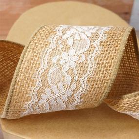 img 2 attached to Burlap Lace Ribbon for Home Decor, Gift Wrapping, DIY Crafts - 2.5” x 5 Yards x 1 Roll - A-White/Natural by CT CRAFT LLC