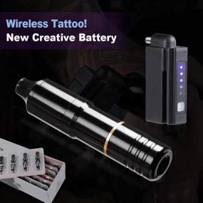 img 2 attached to Solong Tattoo Pen Kit Rotary Tattoo Gun Machine with Wireless Tattoo Power Supply 50Pcs Cartridge Tattoo Needles Enhanced EM128KITPRD50-1