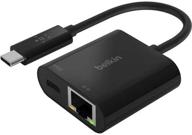 💻 belkin inc001bk-bl usb-c to ethernet + charge adapter: fast and reliable internet connectivity with simultaneous charging logo