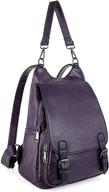 stylish uto women backpack purse: spacious pu washed leather security rucksack shoulder bag logo