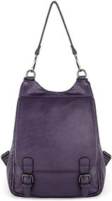 img 1 attached to Stylish UTO Women Backpack Purse: Spacious PU Washed Leather Security Rucksack Shoulder Bag