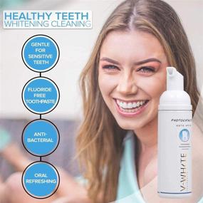 img 3 attached to 🦷 V-White Foam: Fluoride Free Deep Cleaning Teeth Whitening Toothpaste - Alcohol Free & pH Balanced (60ml)