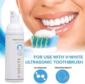 img 2 attached to 🦷 V-White Foam: Fluoride Free Deep Cleaning Teeth Whitening Toothpaste - Alcohol Free & pH Balanced (60ml)