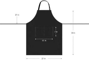 img 3 attached to Water-Resistant Kitchen Cooking Apron with Adjustable Bib, Bulk Chef Aprons for Women and Men with 2 Pockets (Black, Pack of 12)