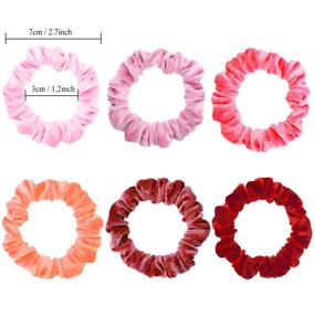 img 3 attached to 🎀 Funtopia Small Scrunchies: 24 Colorful Velvet Hair Ties for Thick Hair