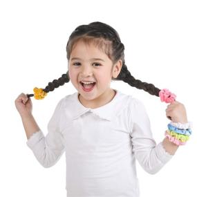 img 1 attached to 🎀 Funtopia Small Scrunchies: 24 Colorful Velvet Hair Ties for Thick Hair