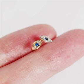 img 1 attached to 👁️ 925 Sterling Silver Evil Eye Blue Crystal CZ Stud Earrings for Women and Teen Girls – Cute, Tiny, Small Size – Ideal Gift for any Occasion