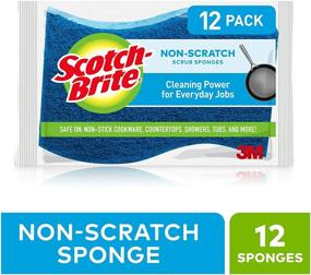 img 3 attached to 🧽 Scotch-Brite Non-Scratch Scrub Sponges - Ideal for Dishwashing and Kitchen Tasks - Pack of 12 Sponges