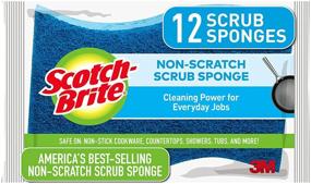 img 4 attached to 🧽 Scotch-Brite Non-Scratch Scrub Sponges - Ideal for Dishwashing and Kitchen Tasks - Pack of 12 Sponges