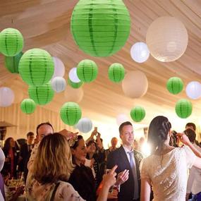 img 1 attached to 🎉 ADLKGG Round Hanging Paper Lanterns Decorations: Party, Wedding, Birthday, Baby Showers, Christmas Supplies - Green 12'', 10'', 8'' - 9 Pack