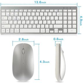 img 3 attached to 💻 CoastaCloud Full Size Wireless Keyboard and Mouse Combo - Ultra Slim and Quiet 2.4G Wireless Keyboard for PC Windows Desktop, Notebook, Laptop - Silver White