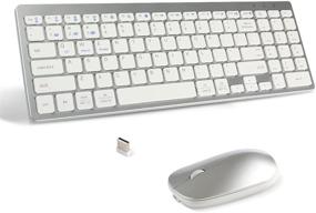 img 4 attached to 💻 CoastaCloud Full Size Wireless Keyboard and Mouse Combo - Ultra Slim and Quiet 2.4G Wireless Keyboard for PC Windows Desktop, Notebook, Laptop - Silver White