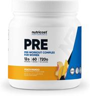 🍑 nutricost peach mango pre-workout powder for women - 60 servings logo