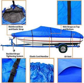 img 3 attached to iCOVER Trailerable Boat Cover: Heavy Duty, Waterproof UV Resistant Marine Grade Polyester for V-Hull, TRI-Hull, Pro-Style, Fishing, Runabout, and Bass Boats