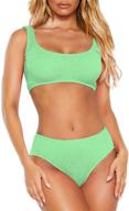 👙 ribbed bikini sets for women: two piece sports bathing suits with crop tops and swimwear bottoms logo