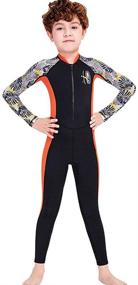 img 2 attached to 👕 Ultimate Sun Protection: Youth Boys and Girls Full Suit Swimsuit with UPF 50+ Rash Guard, Long Sleeves and Wetsuit Technology