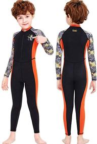 img 1 attached to 👕 Ultimate Sun Protection: Youth Boys and Girls Full Suit Swimsuit with UPF 50+ Rash Guard, Long Sleeves and Wetsuit Technology