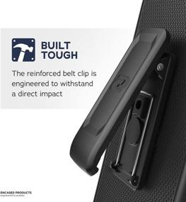 img 3 attached to 📱 Encased Motorola Edge Plus Belt Clip Protective Holster Case (2020 Rebel Armor) - Black