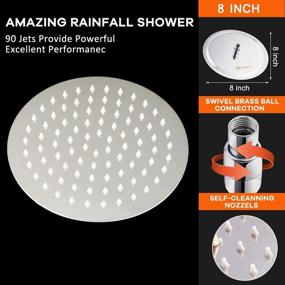 img 1 attached to 🚿 NearMoon High Pressure 8 Inch Rain Showerhead - Ultra-Thin Design, Pressure Boosting, Unparalleled Shower Experience with High Flow Stainless Steel Rainfall Shower Head (Chrome Finish)