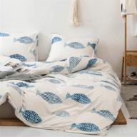 набор постельного белья mozeo style: уютное детское одеяло с рисунком рыбки - мягкое постельное белье для дома, размер двойной логотип