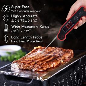 img 3 attached to Waterproof Digital Meat Thermometer - Instant Read BBQ Thermometer for Cooking, Grilling, Baking, Deep Frying, and Outdoor Barbecue, with Magnet and Candy Function