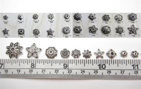 img 3 attached to 💐 60g Mixed Styles Antique Silver Plated Tibetan Filigree Flower Cup Shape Bead Caps Charms Jewelry Findings - ALL in ONE