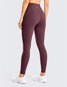 img 3 attached to 🏋️ CRZ YOGA Women's Matte Brushed Workout Leggings - 28-Inch Light-Fleece High Waisted Yoga Pants for Outdoor Training