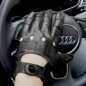 img 1 attached to 🧤 Enhanced Touchscreen Compatibility: GSG Leather Driving Motorcycle Men's Accessories for Gloves & Mittens