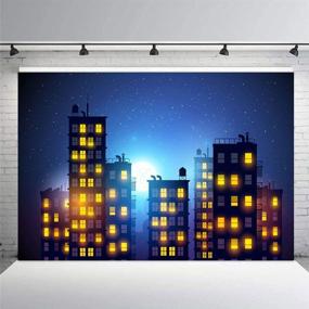 img 4 attached to 7X5FT Superhero Backdrop Large Cityscape Photography Backdrop Great As Super Hero City Photo Booth Background Birthday Party For Kids Children Baby Shower Newborn Studio Booth Props SPGE197 LELEZ