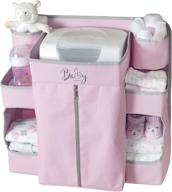 🦙 llama bella premium nursery organizer and baby diaper caddy - stylish hanging diaper organizer for baby essentials in pink" logo