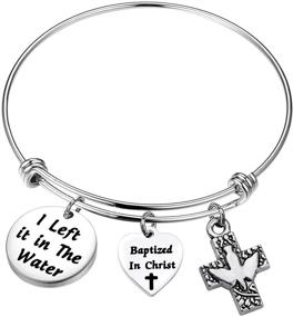 img 4 attached to 🌊 ENSIANTH Baptized Gift: Embrace Your Faith with the 'I Left it in The Water' Bracelet - Inspirational Religious Jewelry, Perfect for Teen Girls