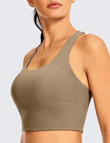 img 2 attached to 🩺 CRZ YOGA Women's Longline Strappy Sports Bras: Comfortable, Wirefree, and Padded Yoga Bra Tops