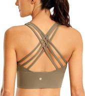 🩺 crz yoga women's longline strappy sports bras: comfortable, wirefree, and padded yoga bra tops logo