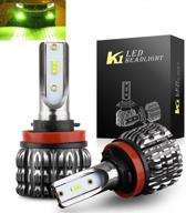 🍋 braveway h11 led fog light bulbs: upgraded cree chips, green lemon beam, 7200 lumens, ip68 waterproof - k1-qh-qlm series logo