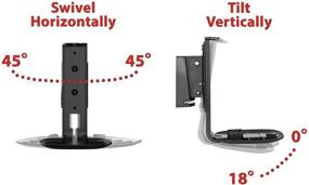 img 2 attached to Держатель для крепления настенного кронштейна для динамика Sonos EXIMUS - наклон и поворот, совместим с SONOS ONE, ONE SL и Play:1 - Черный